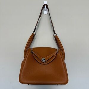 Structured Pebbled Leather Shoulder Bag with Top Handles